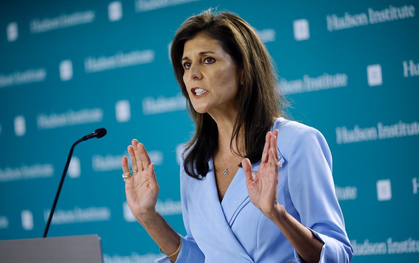 Former UN ambassador Nikki Haley announced that she would vote for former president Donald Trump during an event at the Hudson Institute on May 22, 2024 in Washington, D.C.