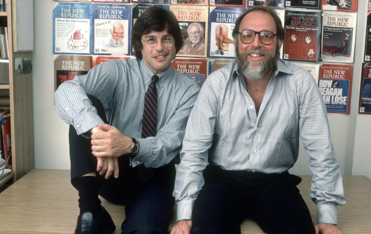 Martin Peretz and then–New Republic editor Hedrick Hertzberg, 1984.