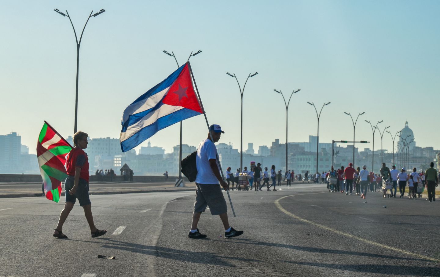 A May Day celebration in front of the US Embassy in Havana on May 1, 2024.