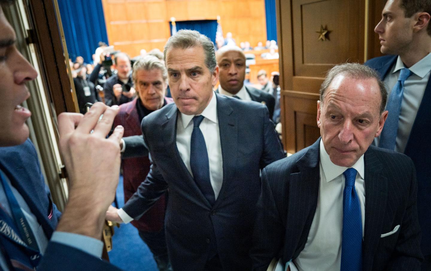 Hunter Biden, son of US President Joe Biden, departs a House Oversight Committee meeting at Capitol Hill on January 10, 2024. in Washington, DC.