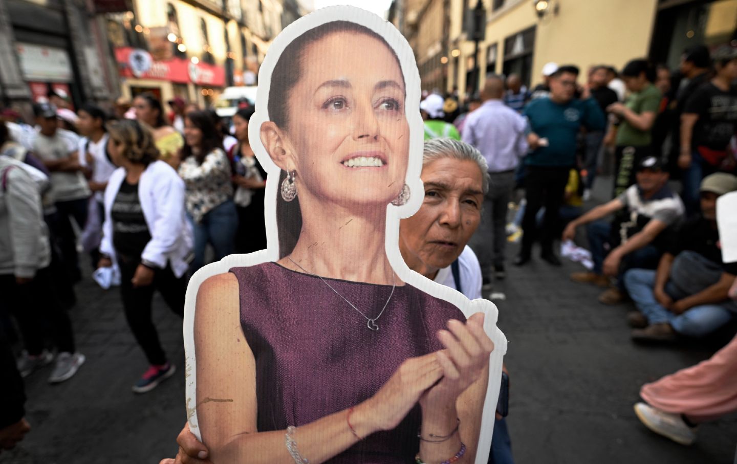 Supporters of Mexican presidential candidate Claudia Sheinbaum attend a rally in Mexico City on March 1, 2024.