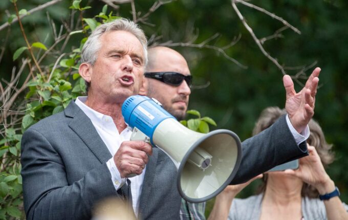 Robert Francis Kennedy Jr. speaks.