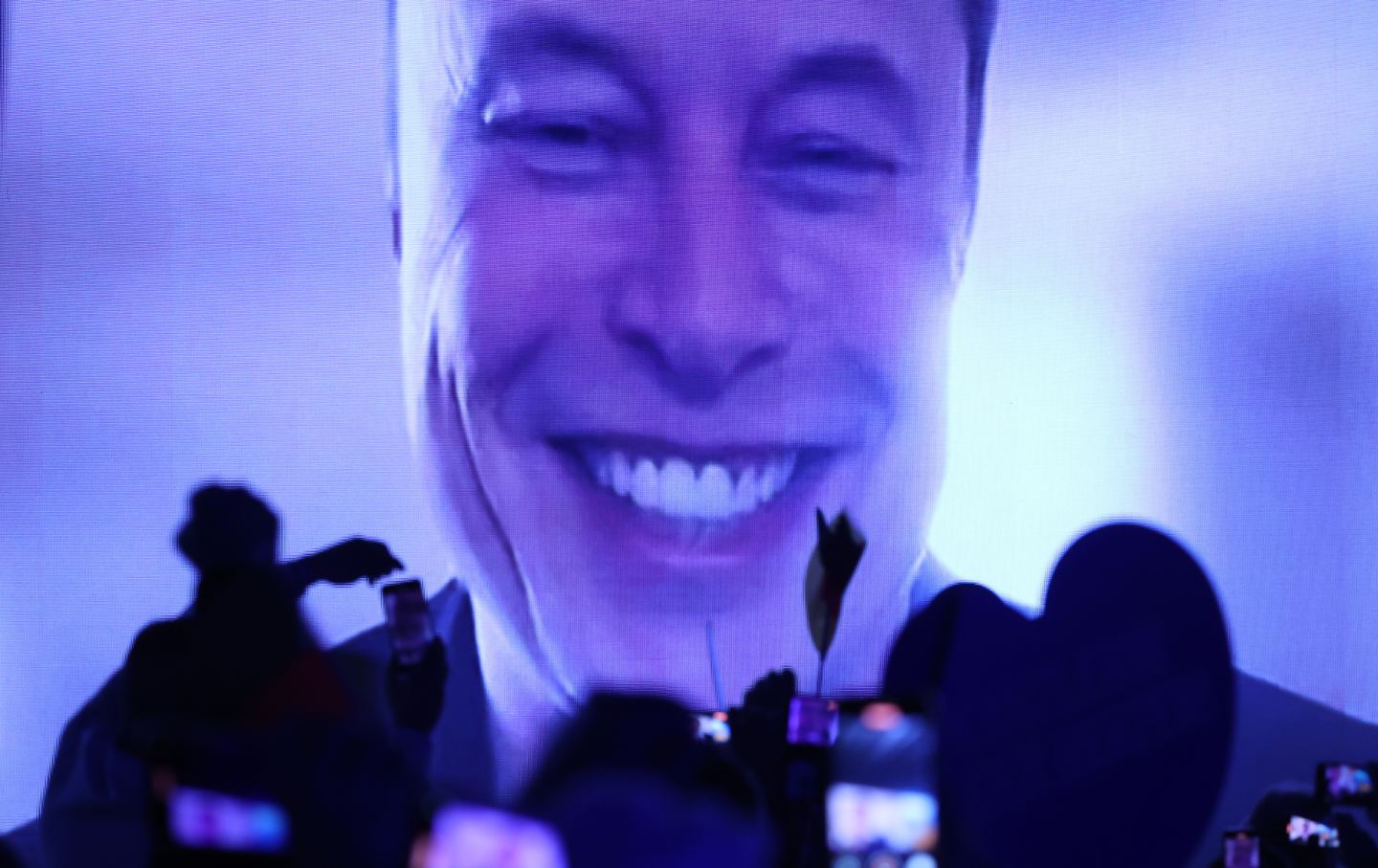 Tech billionaire Elon Musk speaks live via a video transmission during the election campaign launch rally of the far-right Alternative for Germany (AfD) political party on January 25, 2025.
