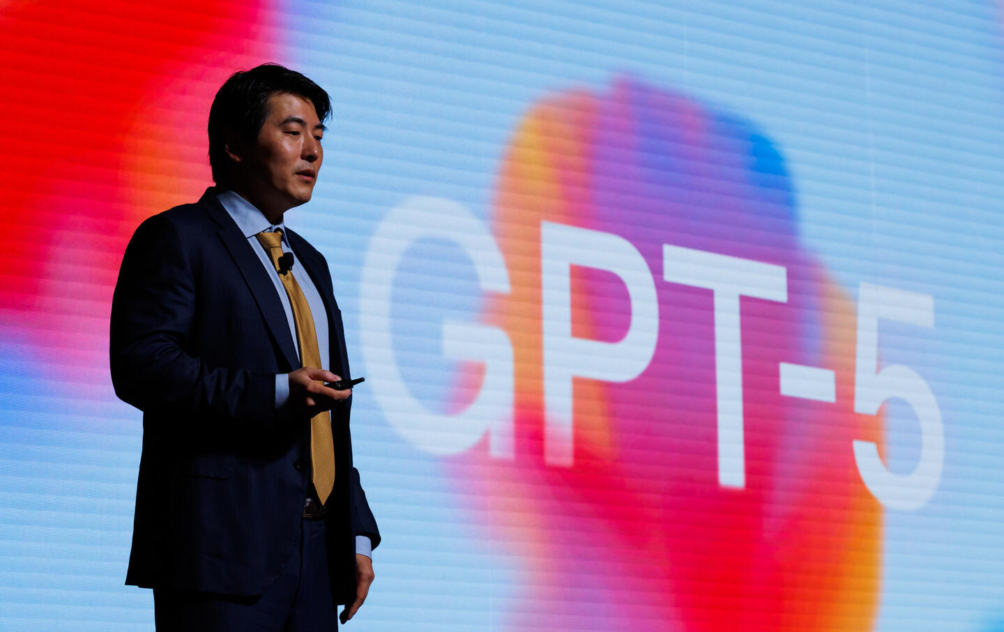Jason Kwon, chief strategy officer of OpenAI, speaks during a conference in Seoul, South Korea, on September 10, 2025.