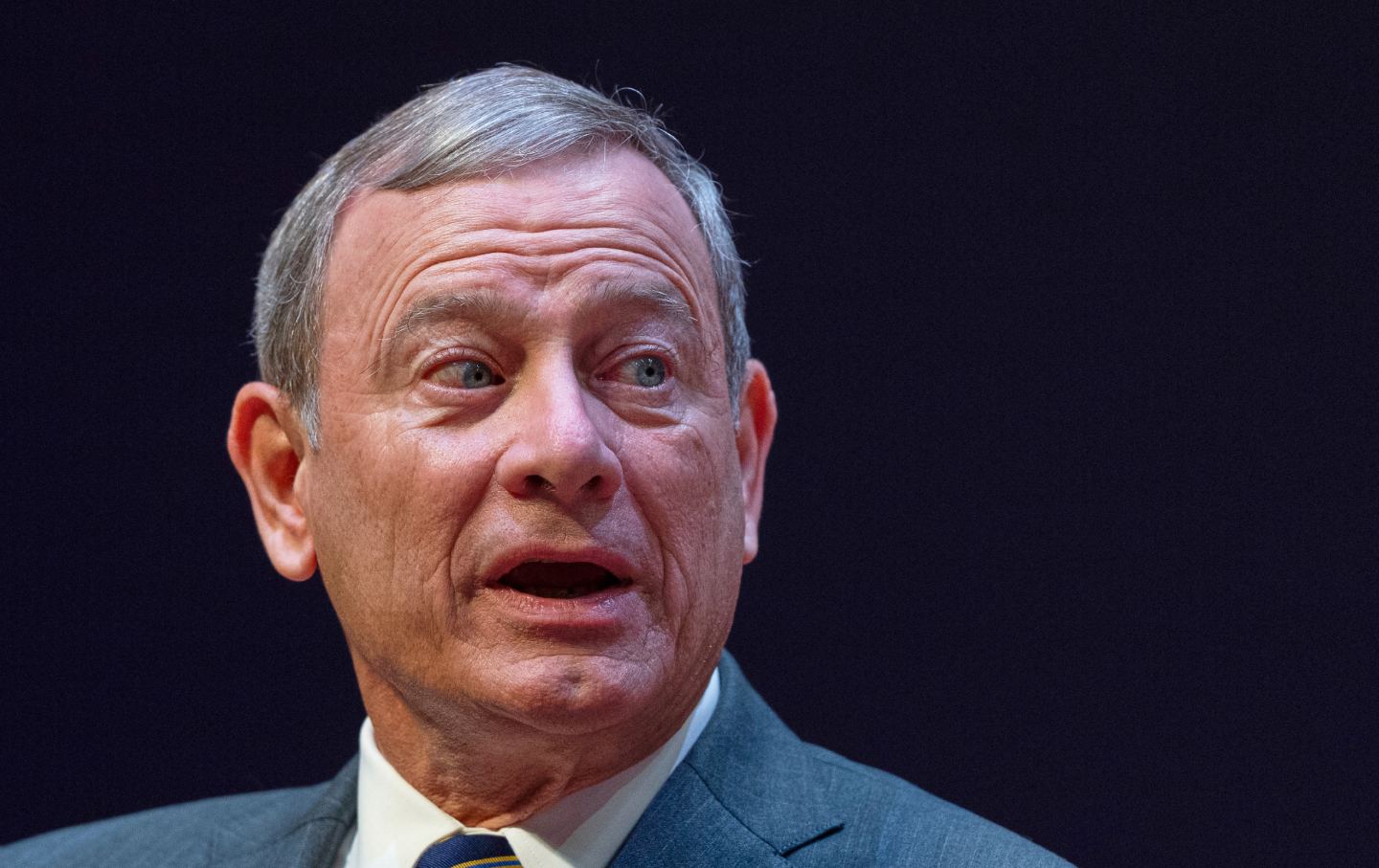 John Roberts speaks to the Georgetown Law School graduating class of 2025, in Washington, DC,May 12, 2025.