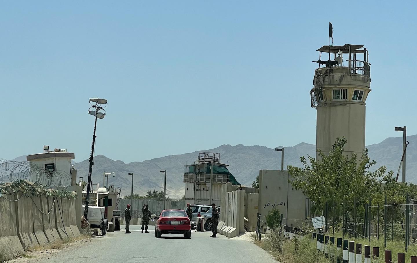 The Afghan National Army after U.S. troops leave Bagram Airfield in northern Kabul, Afghanistan, in July 2021.