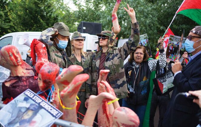 A 2024 protest outside Paris against retailer Carrefour, which has a corporate partnership with Electra.