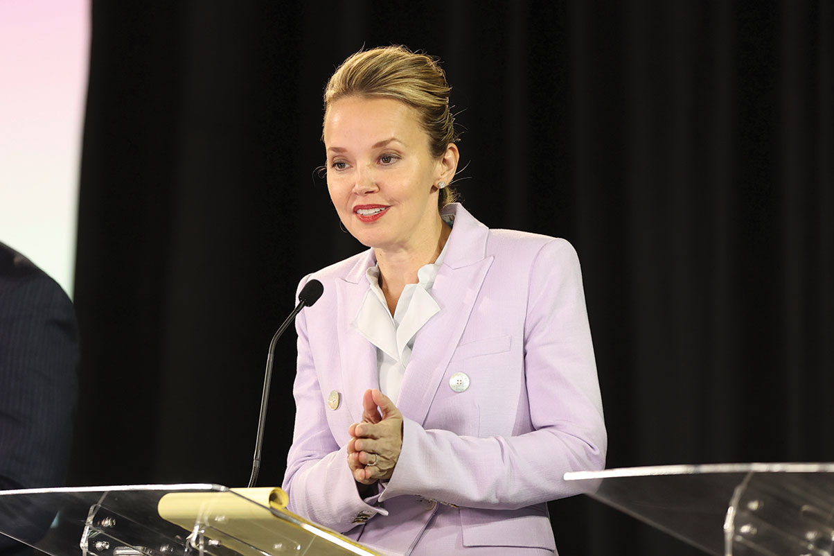 New Orleans Mayor Helena Moreno during a debate hosted by the Urban League of Louisiana.