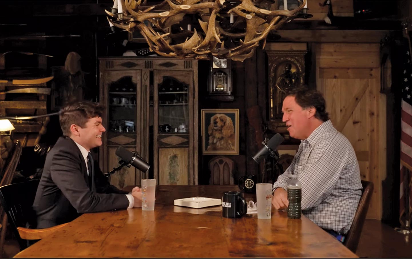 Nick Fuentes and Tucker Carlson talk politics.