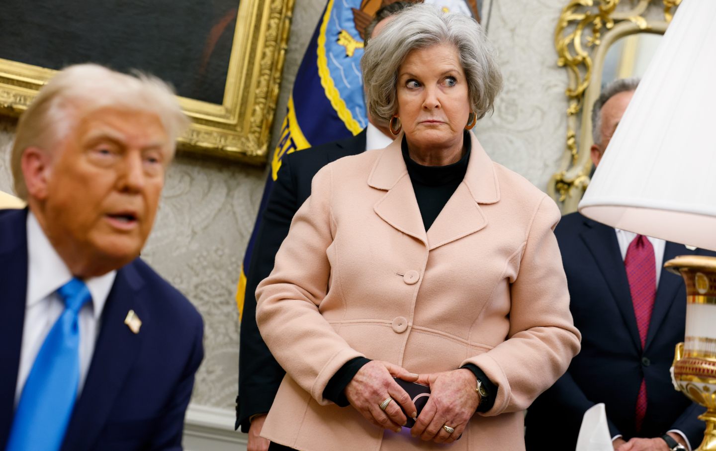 Susie Wiles and Donald Trump in the Oval Office on February 4, 2025.