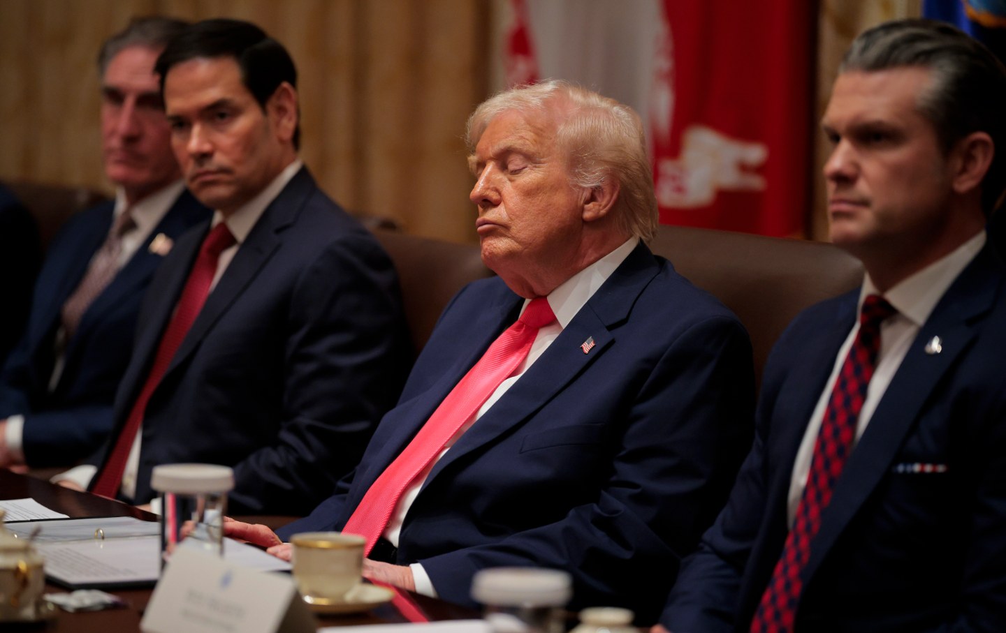 President Donald Trump attends a cabinet meeting at the White House in Washington, DC on December 2, 2025.