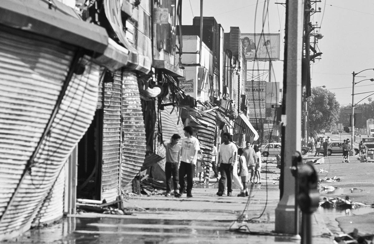 South-Central LA in the wake of the 1992 riots that broke out after the King verdict.