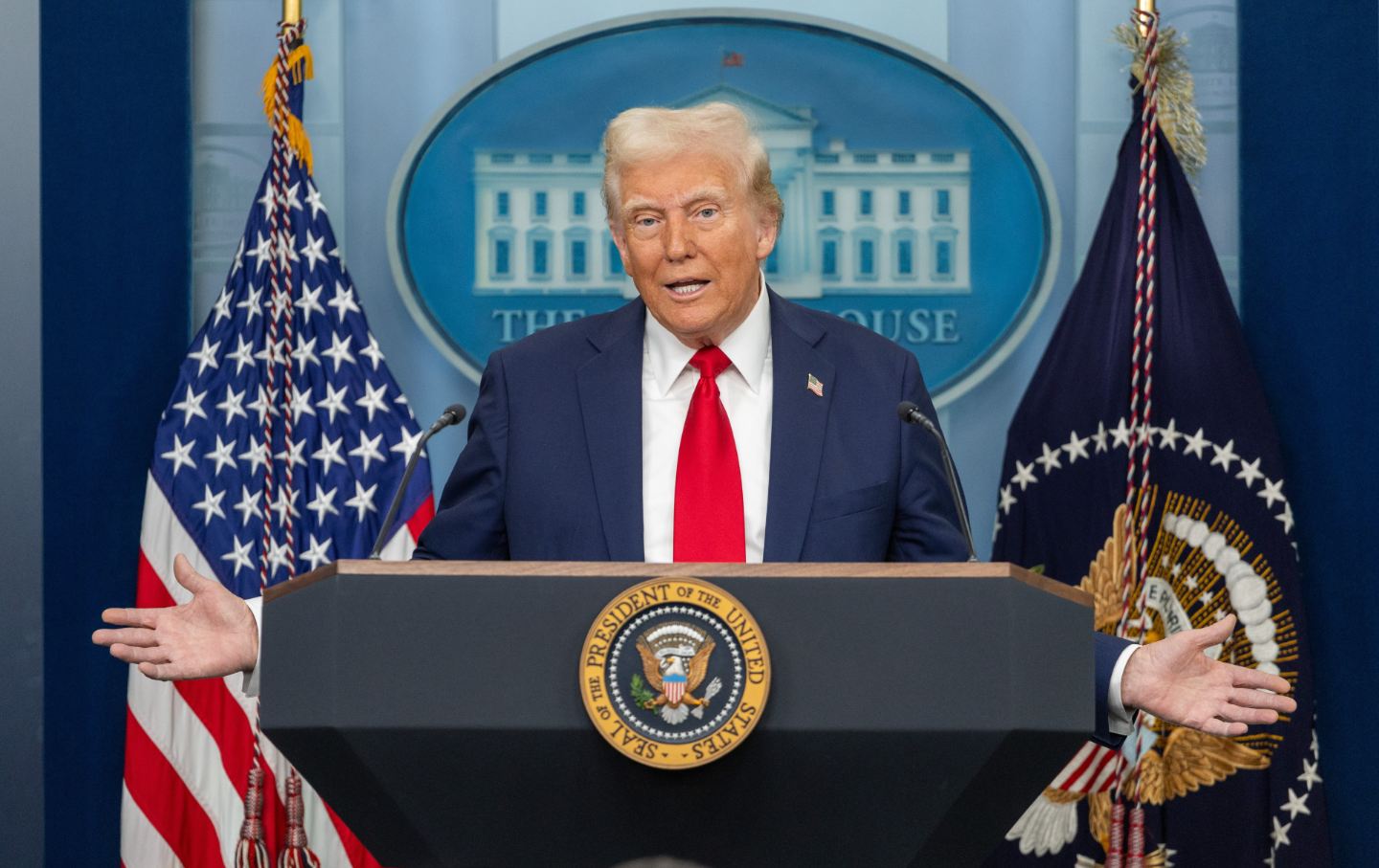 President Donald Trump in the White House in January 2025.