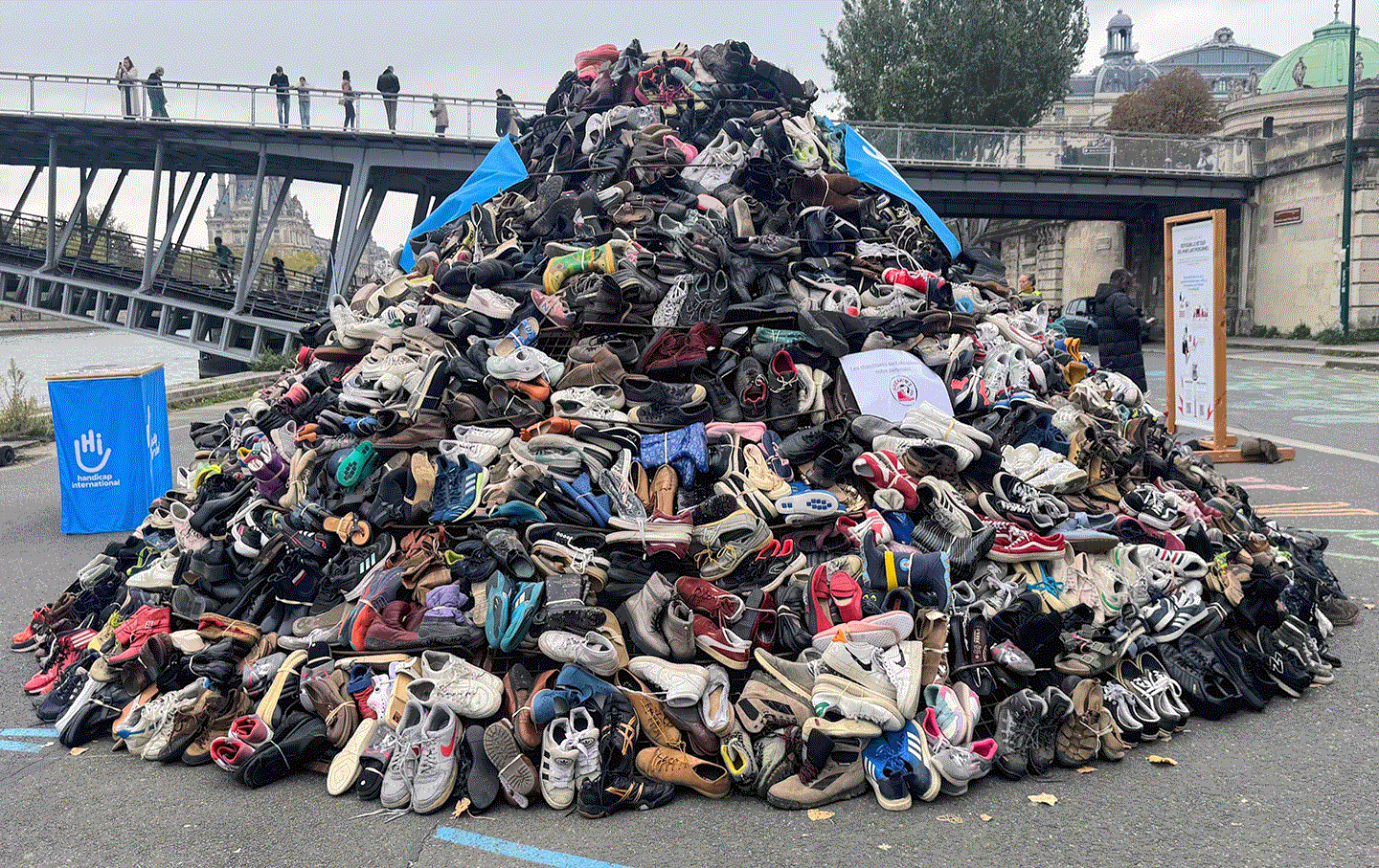 Pyramids of Shoes Against Landmines