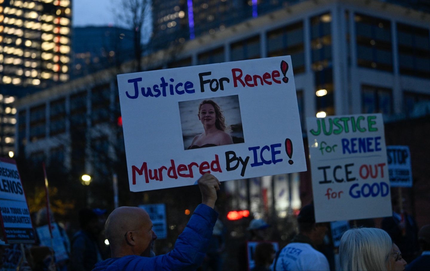 Marchers in Charlotte, North Carolina,protest the ICE killing of Renee Nicole Good, on January 8, 2026.