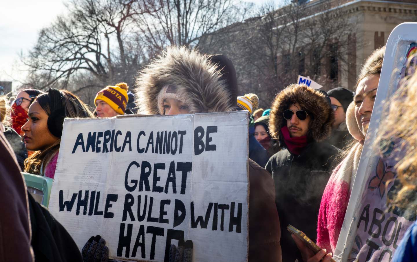 Students protest against ICE during a walkout at the University of Minnesota on January 26, 2026.