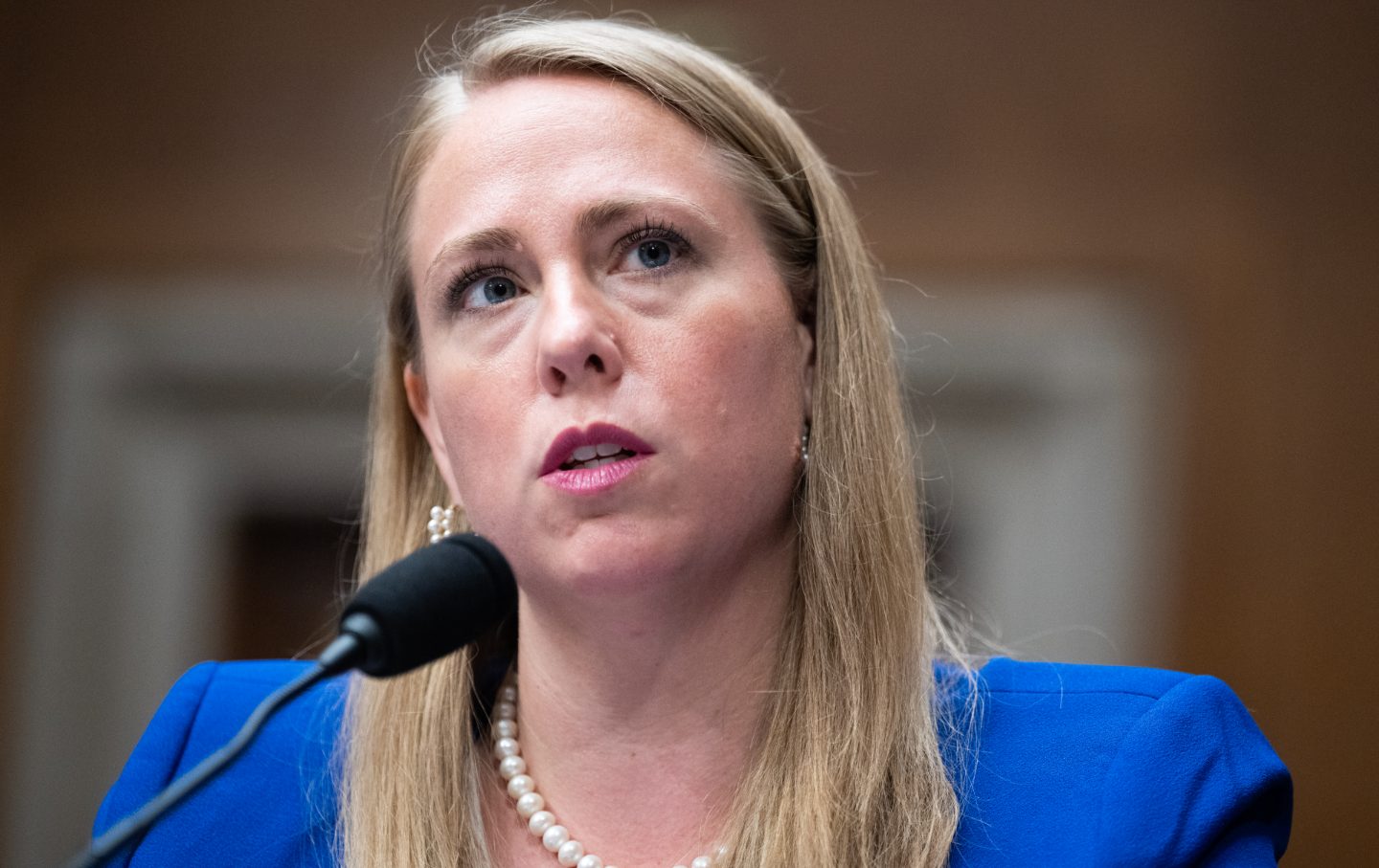 Andrea Lucas, now chair of the Equal Employment Opportunity Commission, testifies at her confirmation hearing in front of the Senate HELP Committee, in June 2025.