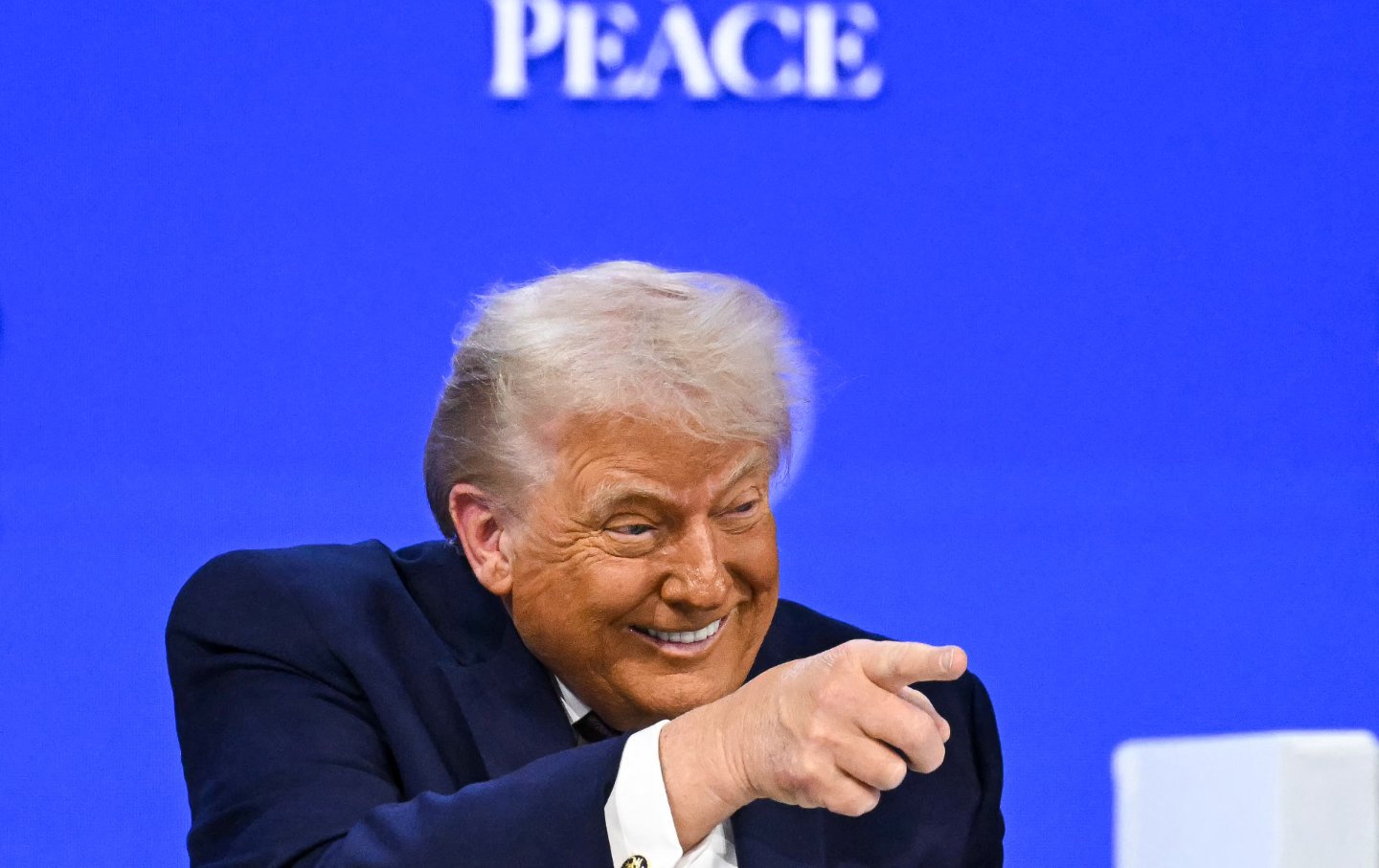 Donald Trump at the “Board of Peace” meeting during the annual meeting of the World Economic Forum in Davos on January 22, 2026.