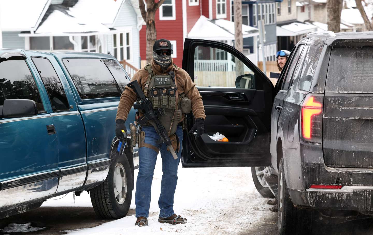 US federal immigration agents patrol in Minneapolis, Minnesota, on February 4, 2026
