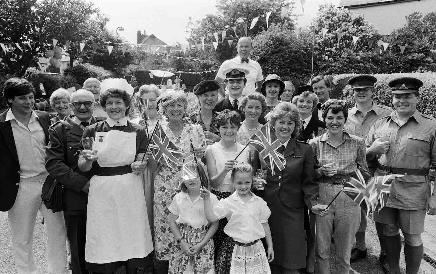 A World War II–themed party held by the residents of Rose Mount, Birkby, 1986.