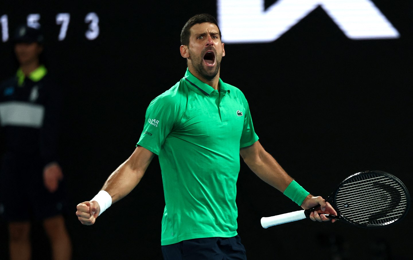 Novak Djokovic in the Australian Open tennis tournament on February 1, 2026.