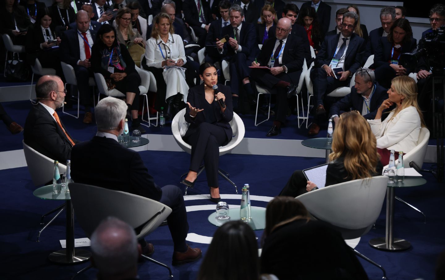 Representative Alexandria Ocasio-Cortez speaks on a panel on populism at the 62nd Munich Security Conference on February 13, 2026, in Munich, Germany.