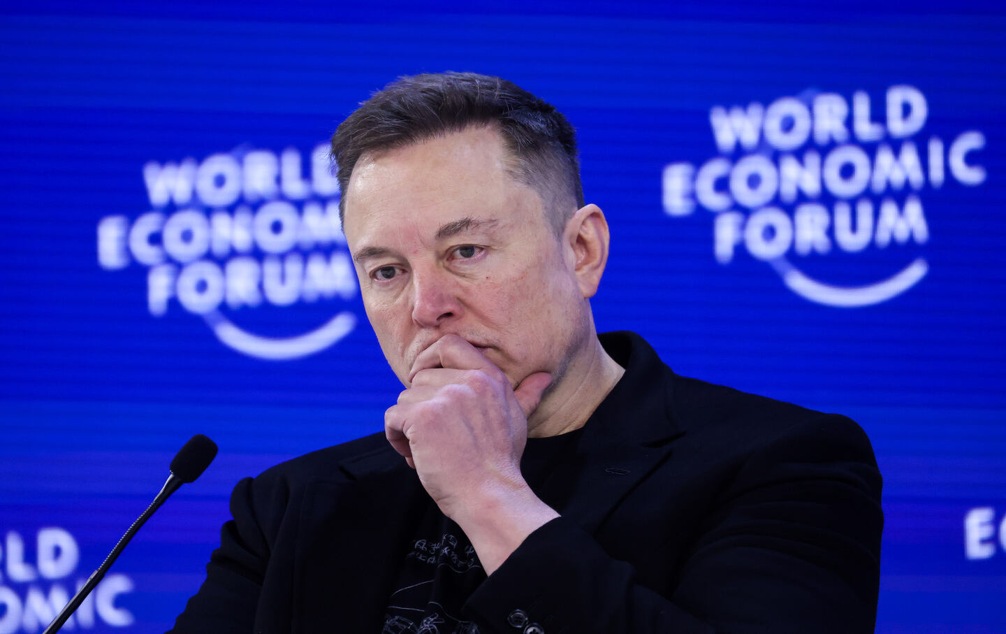 Elon Musk, chief executive officer of Tesla Inc., during the World Economic Forum (WEF) in Davos, Switzerland, on Thursday, January 22, 2026.