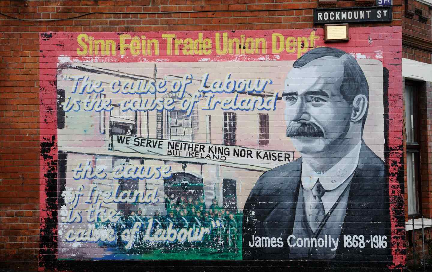 A mural depicting James Connolly in Belfast.
