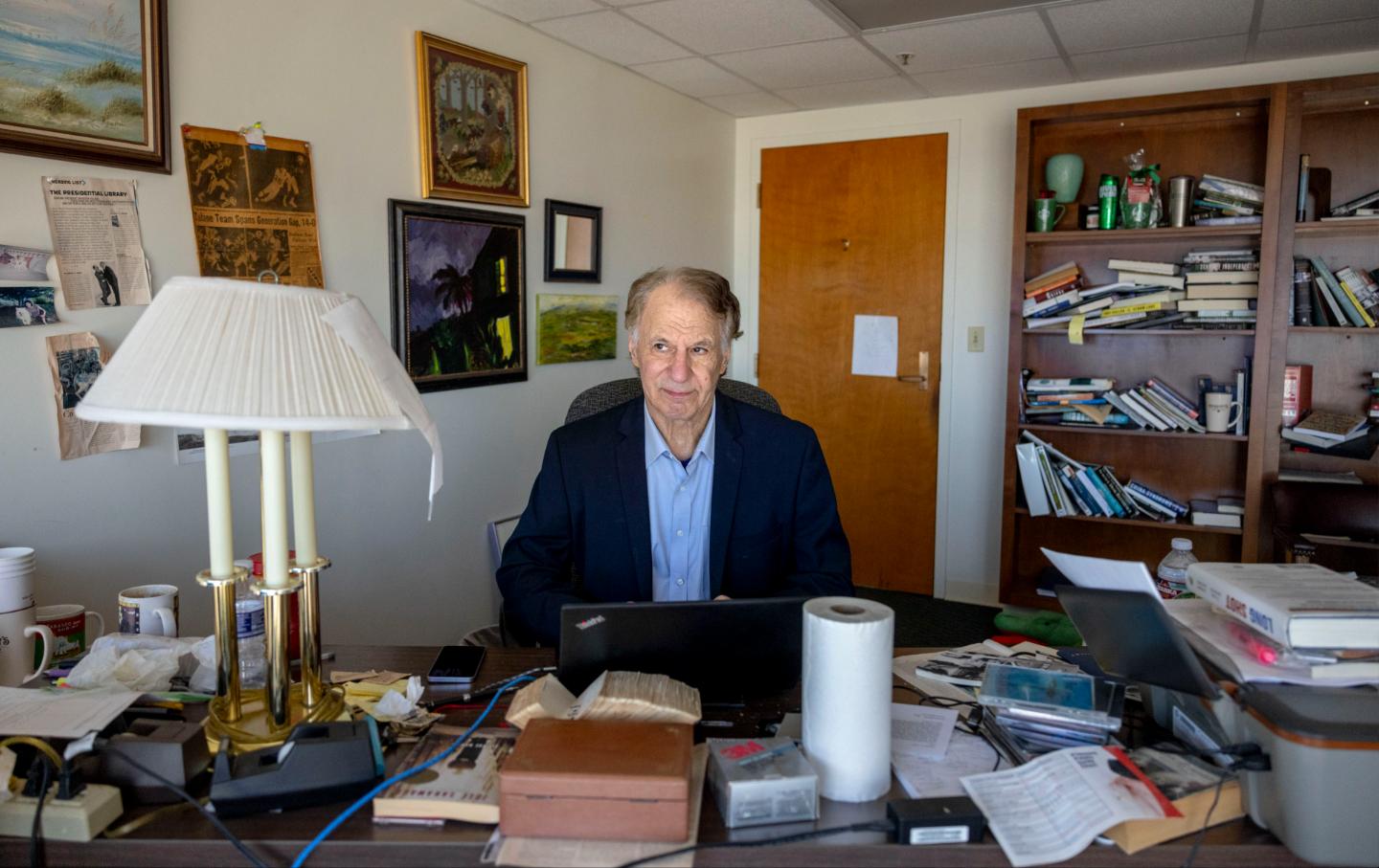 Author and historian John Barry, an advocate for oil companies to pay for coastal restoration, at his office in New Orleans on March 23, 2026.