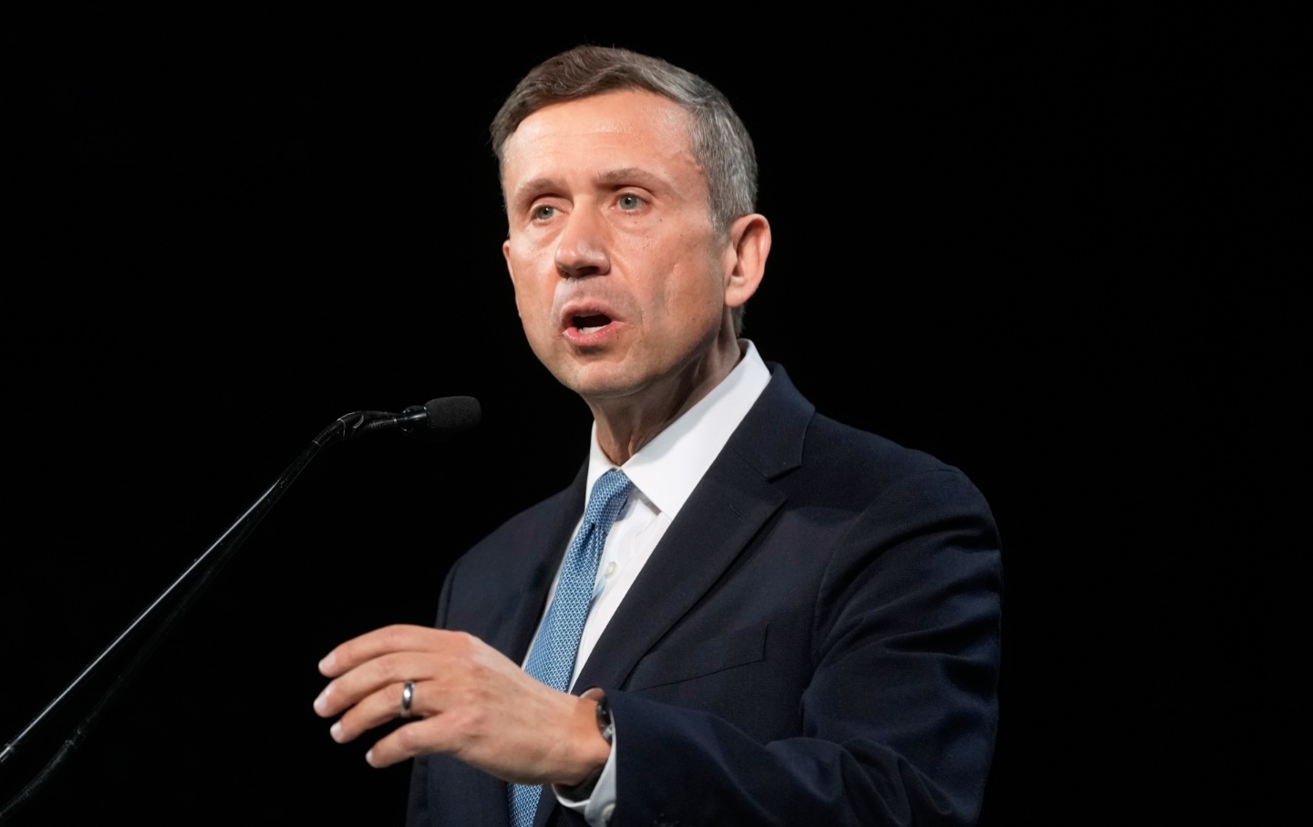 DNC Chair Ken Martin speaks at the 2026 California Democratic Party State Convention in San Francisco, Saturday, Feb. 21, 2026.