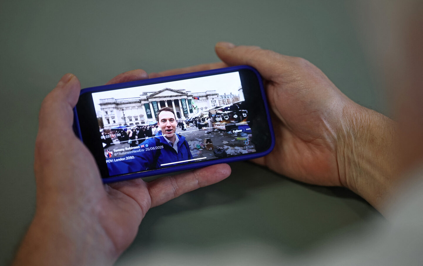 An AI-generated video of London in decline, shared on the social media site X.