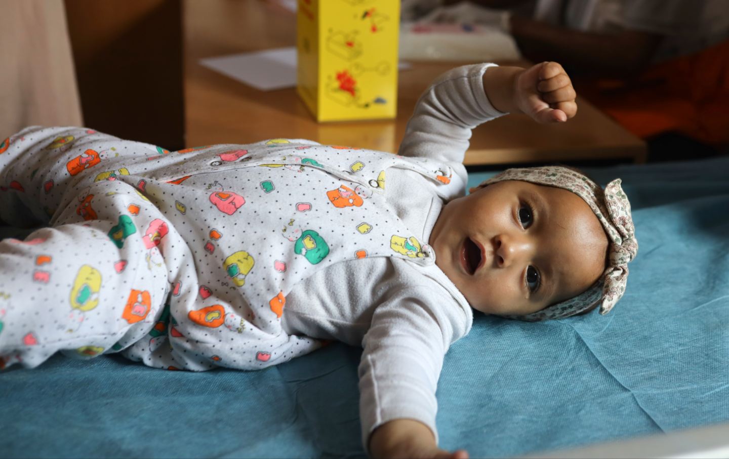 Palestinian children receive treatment at es-Seraya Sahra Hospital in Gaza on November 9, 2025.