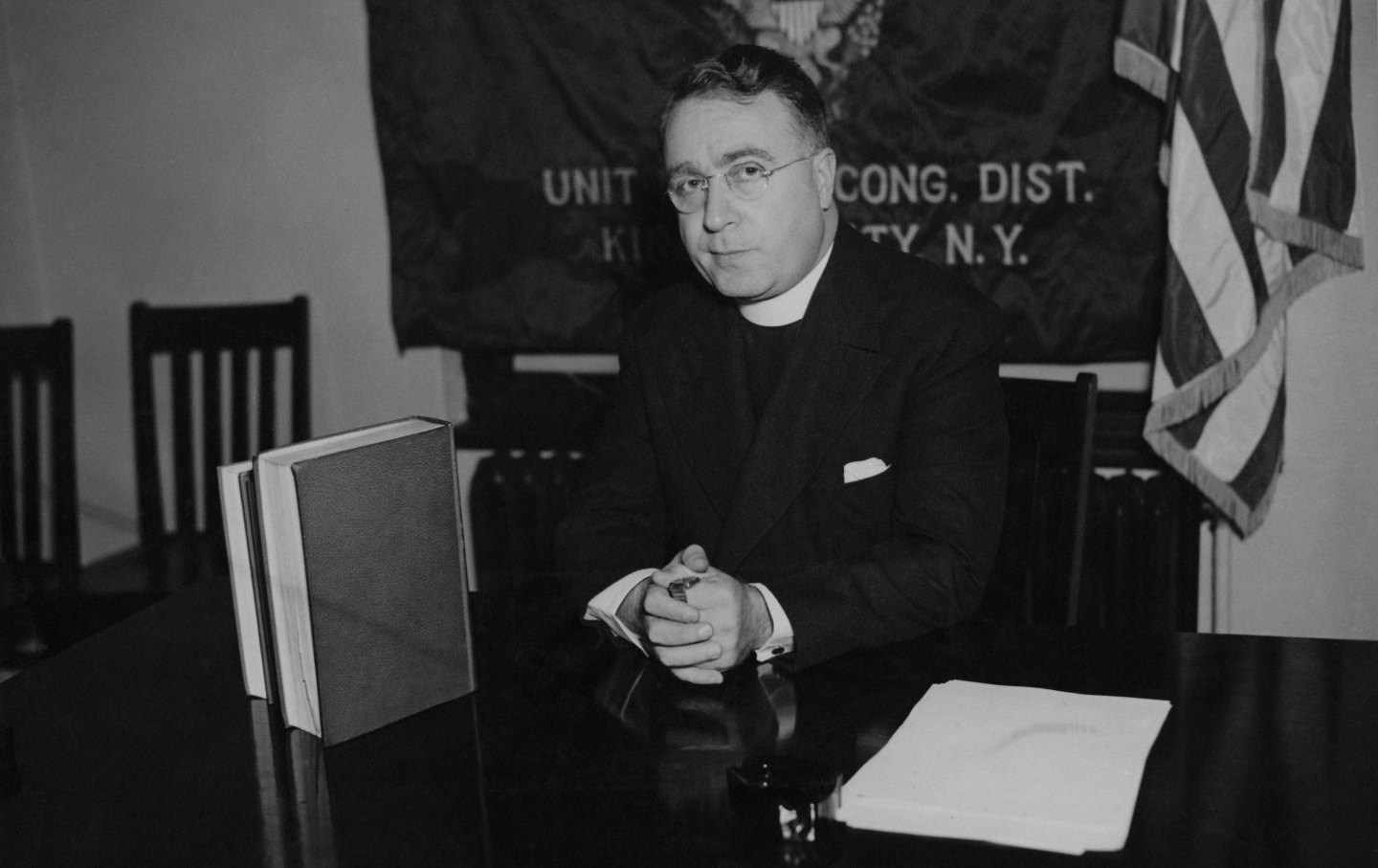 Roman Catholic priest and broadcaster Charles Coughlin (1891–1979), circa 1935.