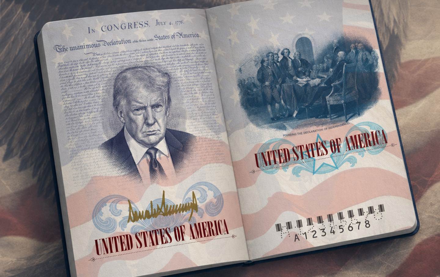An image of a proposed Trump passport as posted by the White House on X.