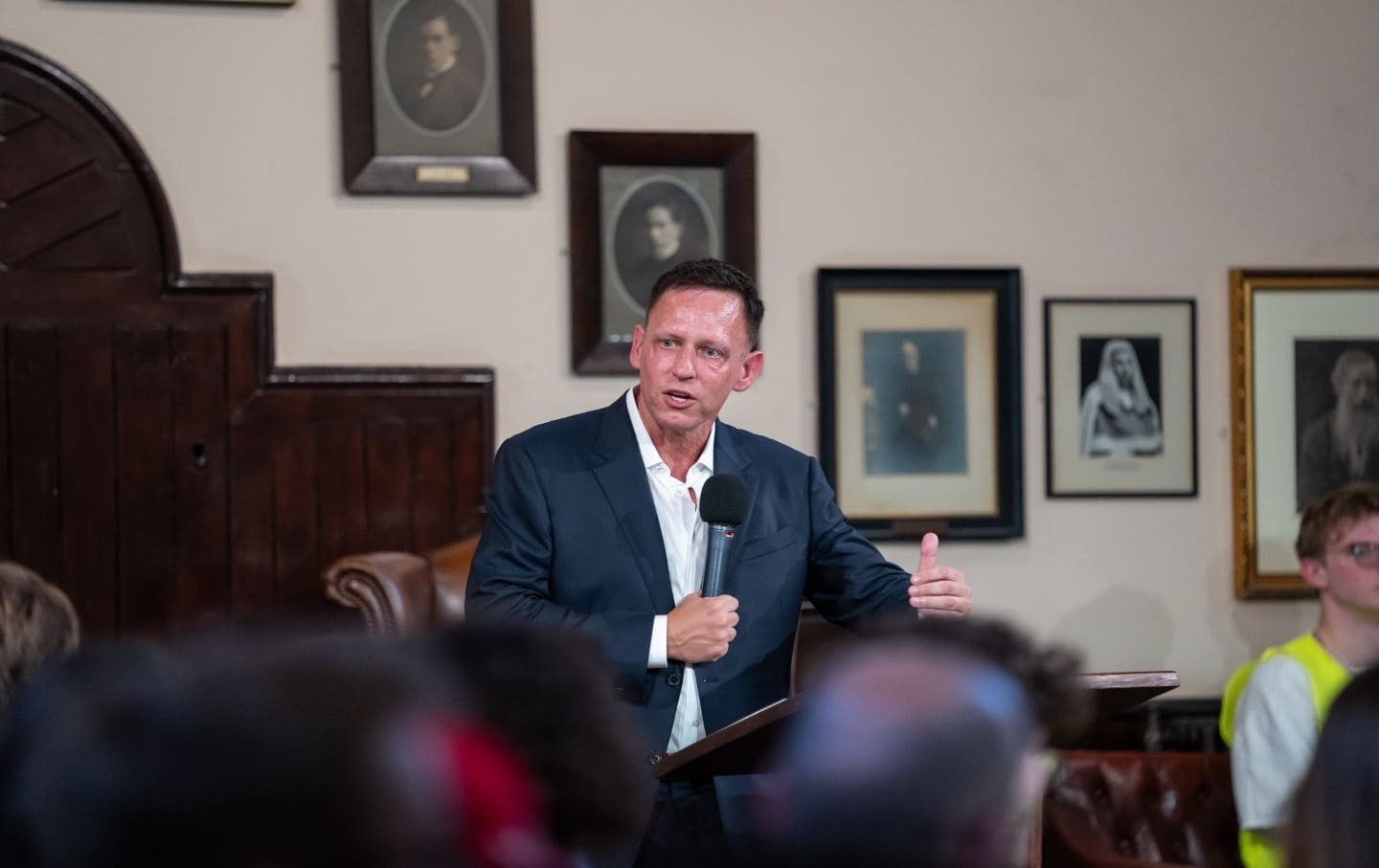 Peter Thiel speaks at the Cambridge Union on May 8, 2024, in Cambridge, Cambridgeshire.