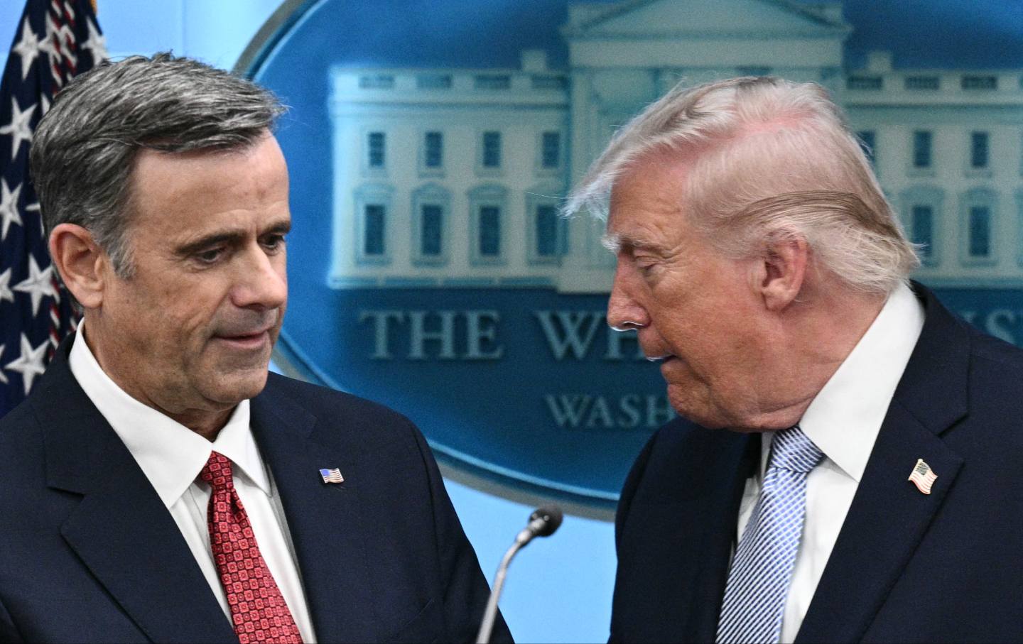 CIA Director John Ratcliffe and President Trump at the White House on April 6, 2026.
