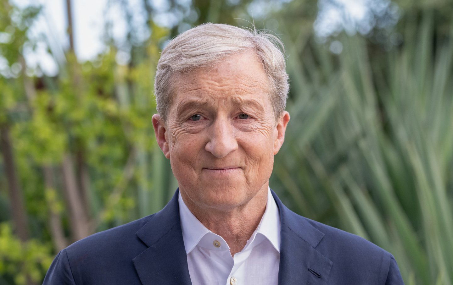 Tom Steyer, Democratic gubernatorial candidate for California, speaks to members of the media prior to a campaign event in Santa Rosa, California, US, on Wednesday, May 27, 2026.