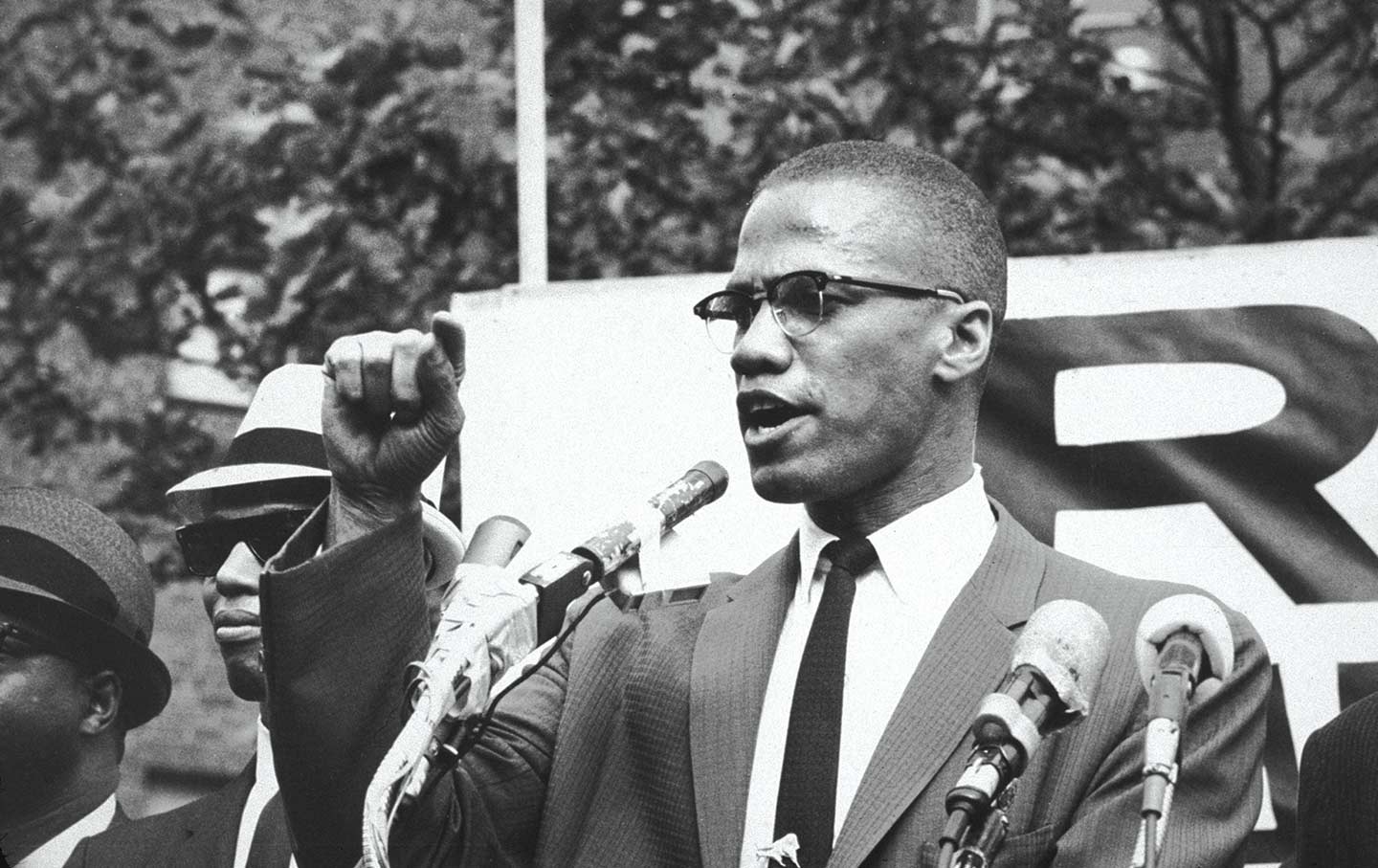 Malcolm X, shown here at a rally in the early ’60s, cited the American Revolution as a popular insurgency against tyranny.