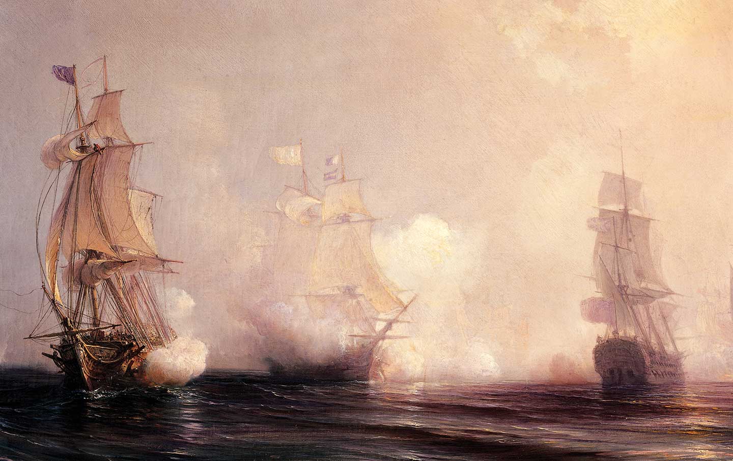 Théodore Gudin, “Naval Battle Off the Chesapeake,” September 3, 1781.