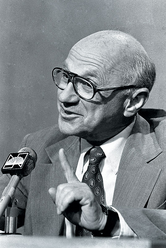 Milton Friedman’s deregulation agenda was taken up by President Ronald Reagan.