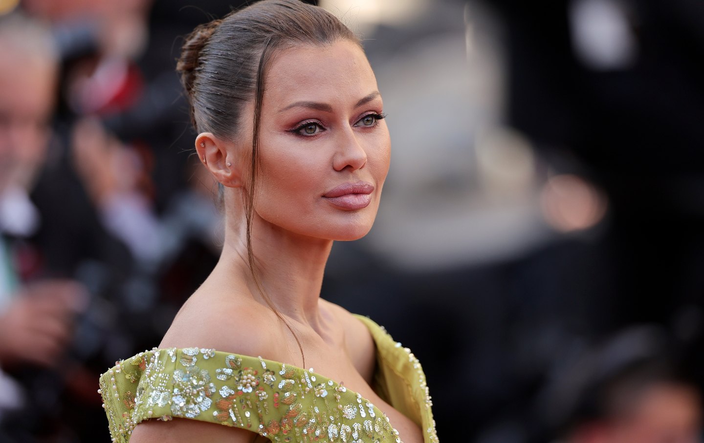 Victoria Bonya attends the Red Carpet of the closing ceremony at the 77th annual Cannes Film Festival at Palais des Festivals in Cannes, France, on May 25, 2024.