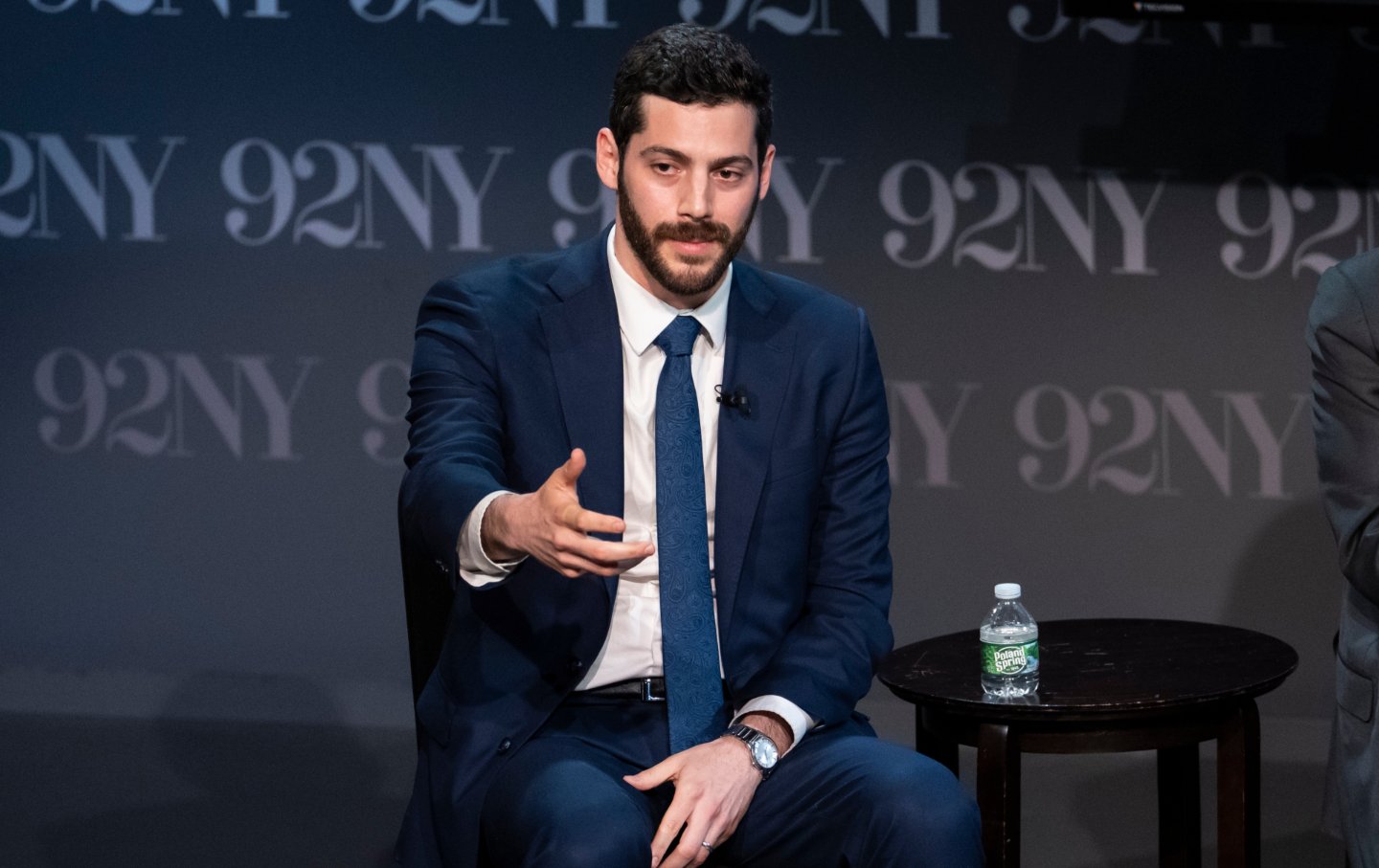 Alex Bores, Democratic candidate in New York’s 12th Congressional District, speaks during the NY-12 for Congress: Candidate Forum at 92NY, April 15, 2026, in New York.