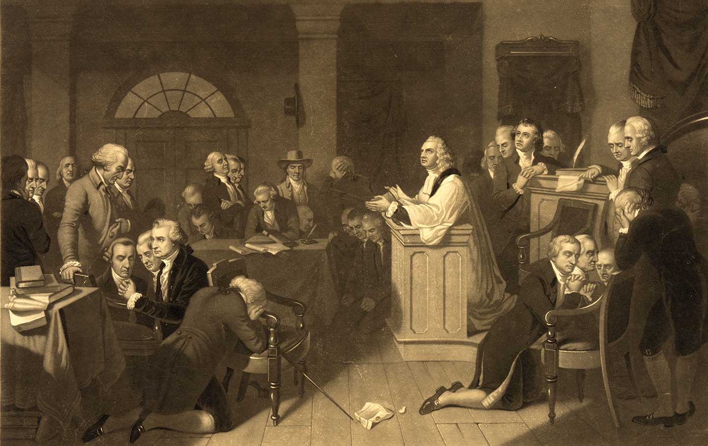 In 1774, the First Continental Congress opened with a prayer—a decision that inspired some sectarian squabbling—but in the new nation that followed, the founders were determined to keep church and state separate.