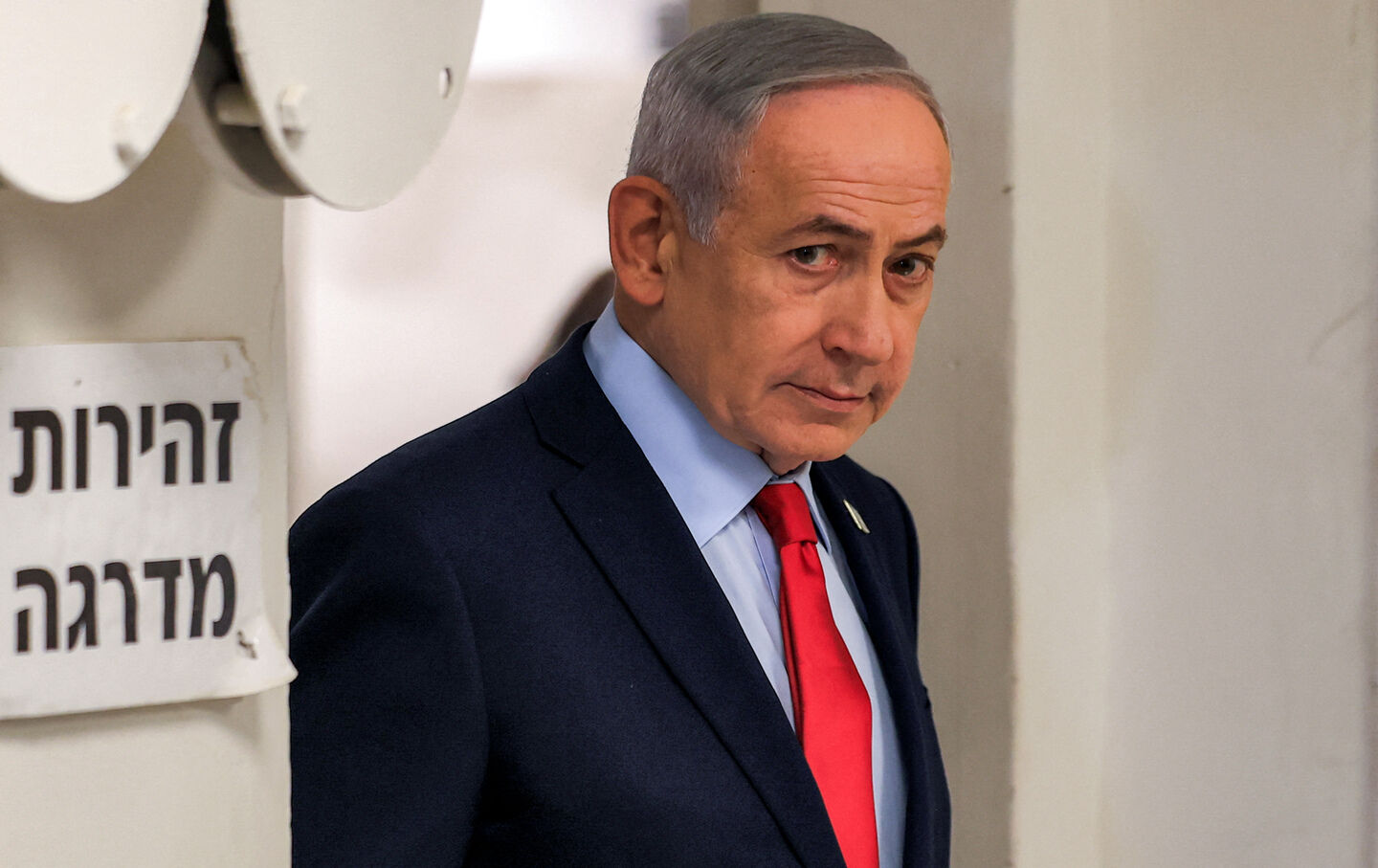 Israeli Prime Minister Benjamin Netanyahu arrives for a press conference in Jerusalem on March 19, 2026.