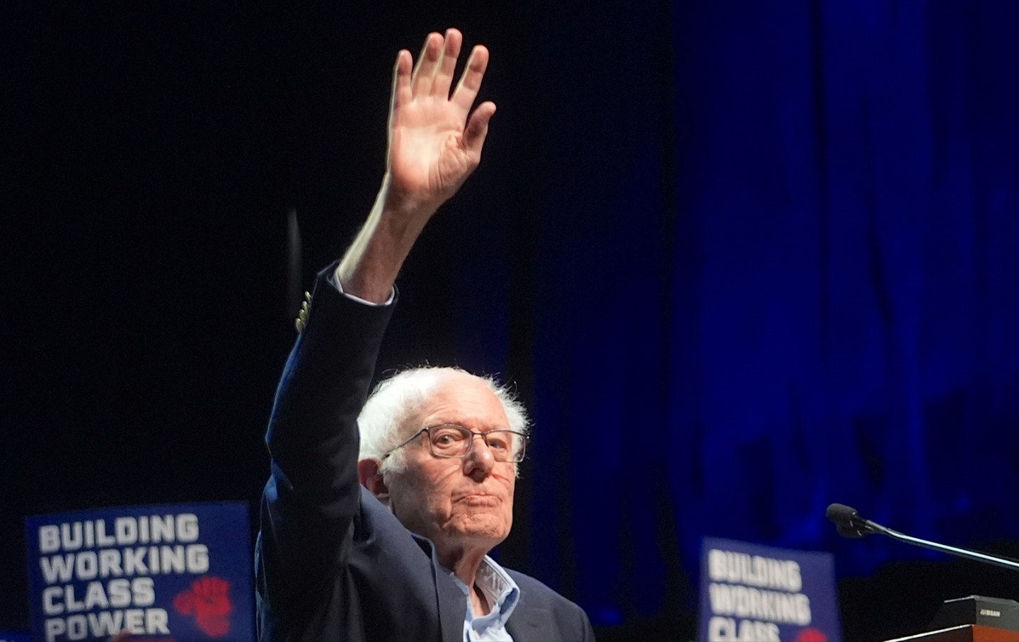 Bernie Sanders in New York City on April 12, 2026.