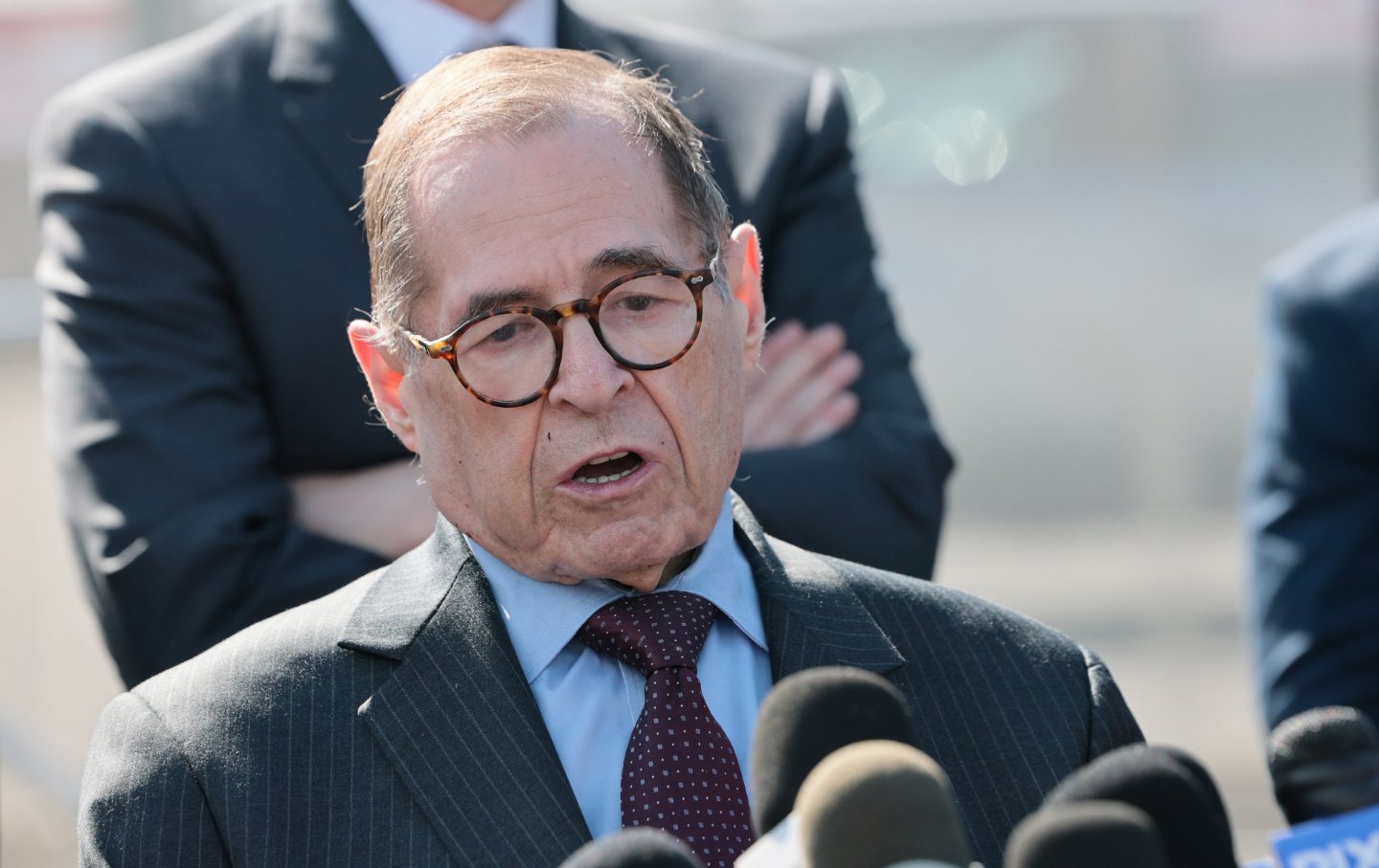 Representative Jerry Nadler (D-NY) speaks on May 27, 2026, in Newark, New Jersey, after inspecting Delaney Hall, which is being used as an Immigration and Customs Enforcement detention center.