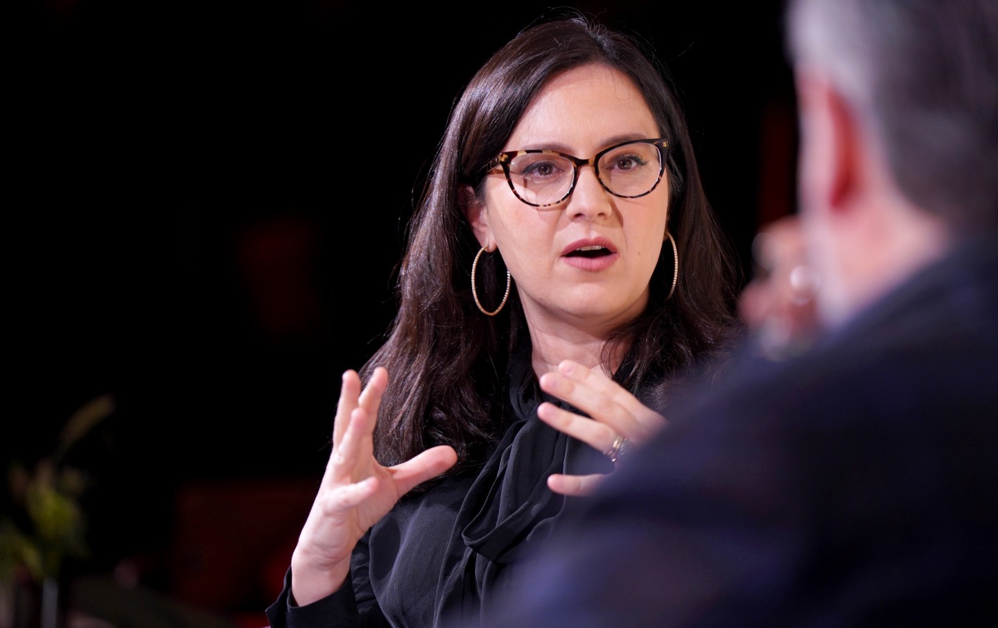 Bari Weiss hosts Senator Ted Cruz at a Free Press event, presented by Uber and X, in Washington, DC, on January 18, 2025.