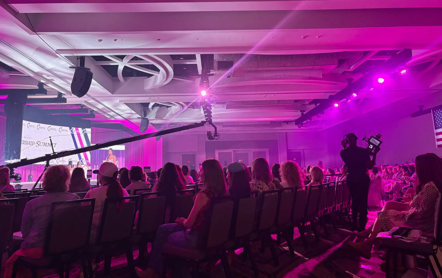 Attendees pack a hotel ballroom at Turning Point USA’s 2026 Women’s Leadership Conference in San Antonio, Texas.