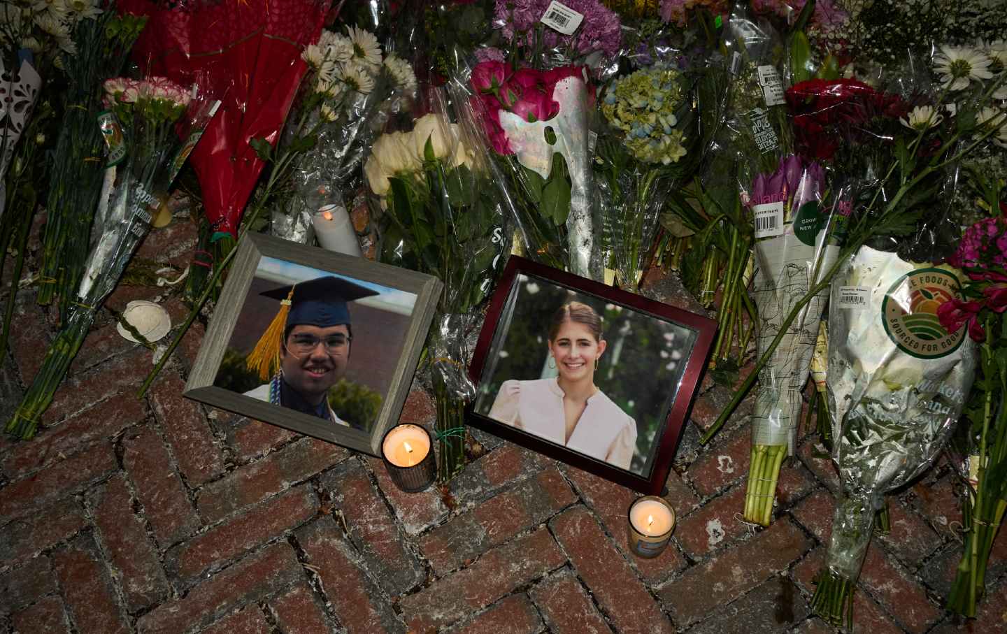 Brown University’s memorial for undergraduate mass shooting victims Mukhammad Aziz Amurzokov and Ella Cook
