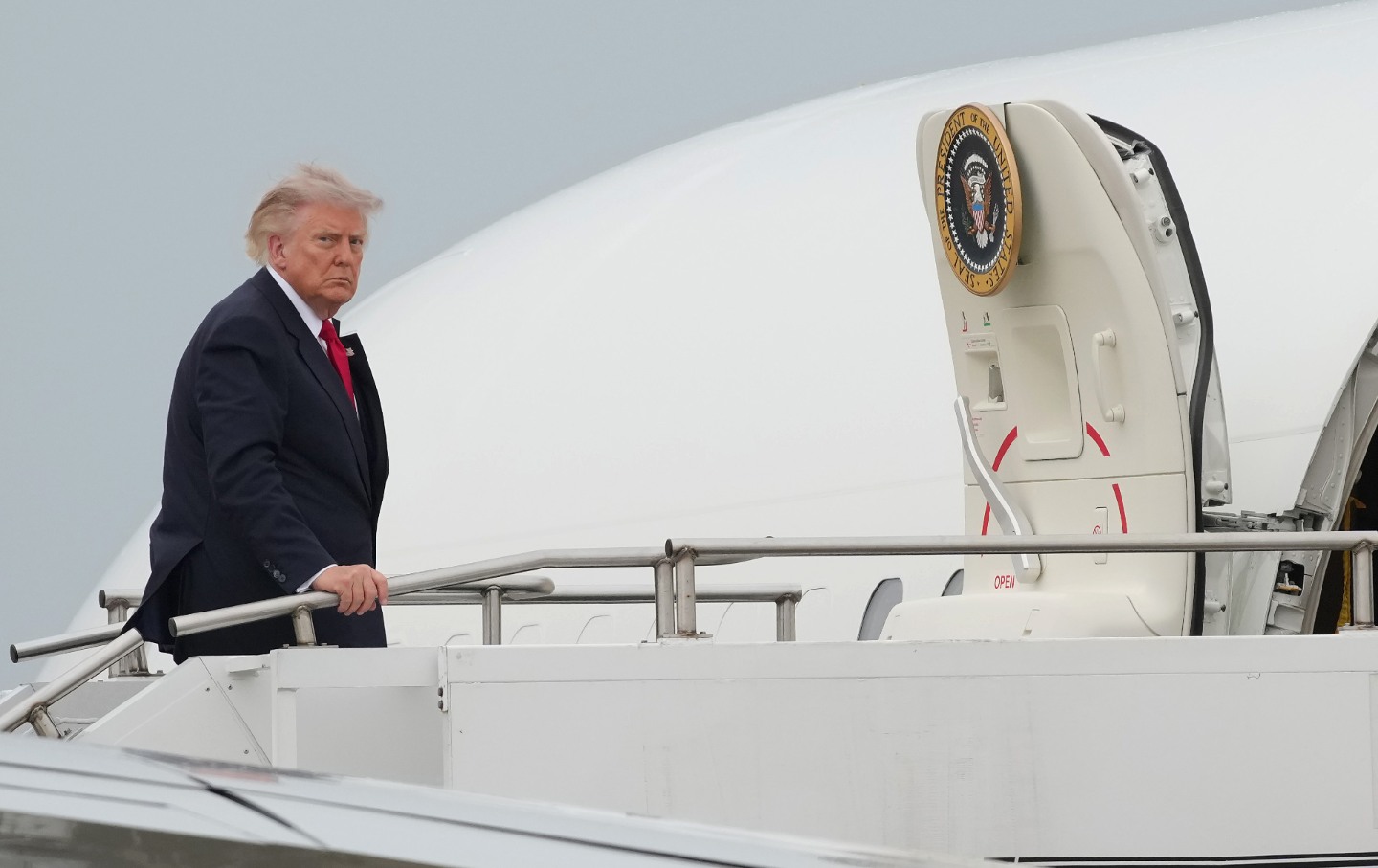 Donald Trump boards Air Force One on July 27, 2026.